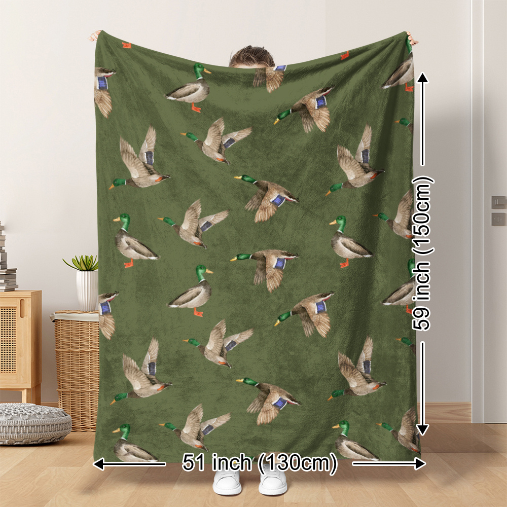 Hunting Outdoor Decor - Couverture en polaire Mallard Duck, imprimé