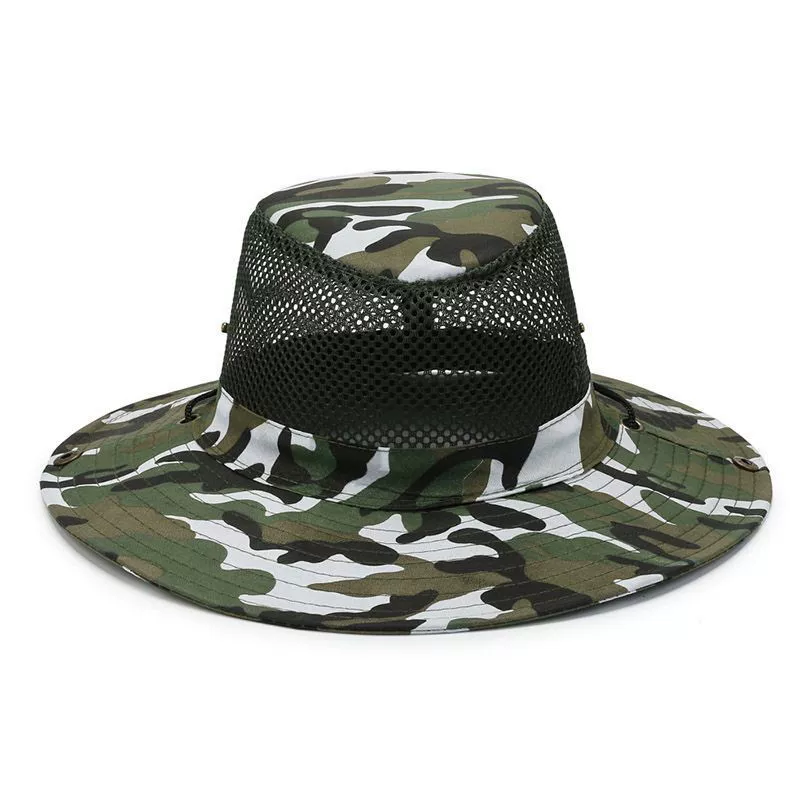 Mens Outdoor Hunting Hats - Chapeau Bob en Maille Camouflage Anti-UV