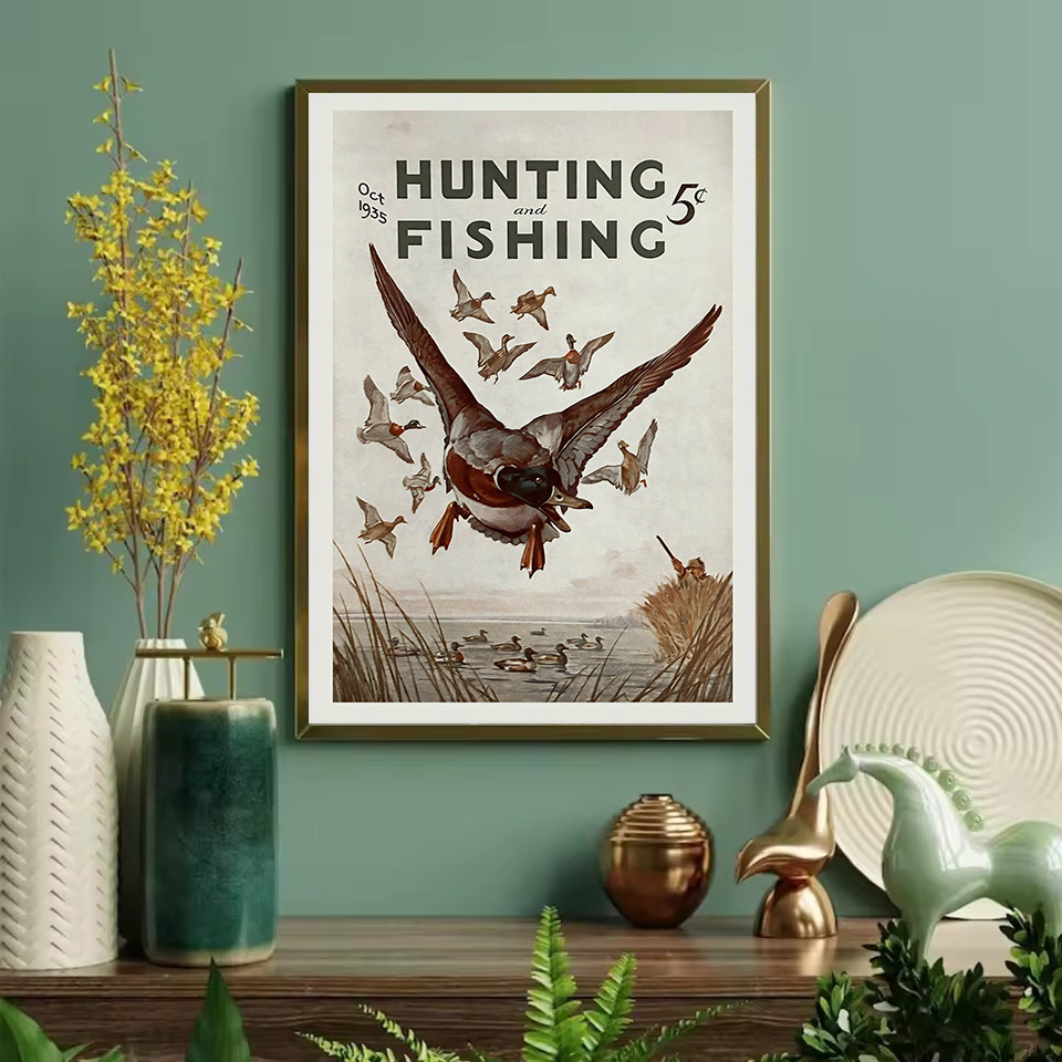 Affiche Vintage rétro de la fa - Hunting Outdoor Decor avis et prix